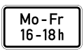 VZ 1042-33 zeitliche Beschränkung (werktags Mo-Fr, 16-18h)