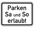 VZ 1042-37 Parken Samstag und Sonntag