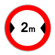 VZ 264 - Verbot für Kraftfahrzeuge über angegebene tatsächliche Breite