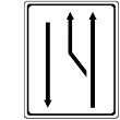 VZ 542 Aufweitungstafel mit Gegenverkehr