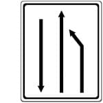 Verkehrszeichen 532: Einengungstafel mit Gegenverkehrs