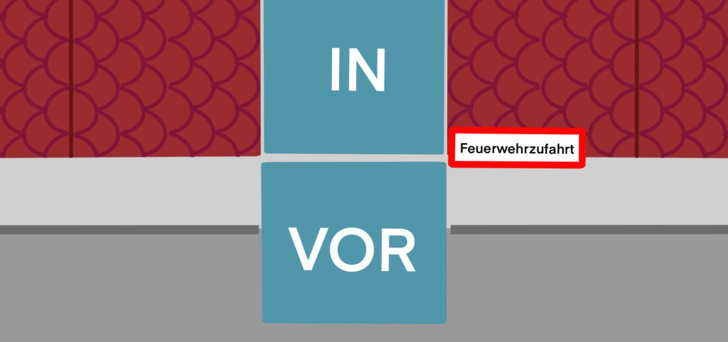 Grafik: Der Unterschied von in und vor der Feuerwehrzufahrt.