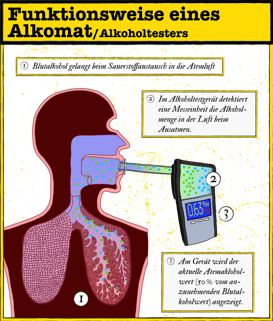 Infografik: Wie funktioniert ein Alkomat?