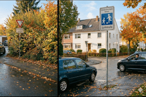 Abgesenkter Bordstein oder Spielstraße: Rechts vor links gilt nicht in allen Fällen.